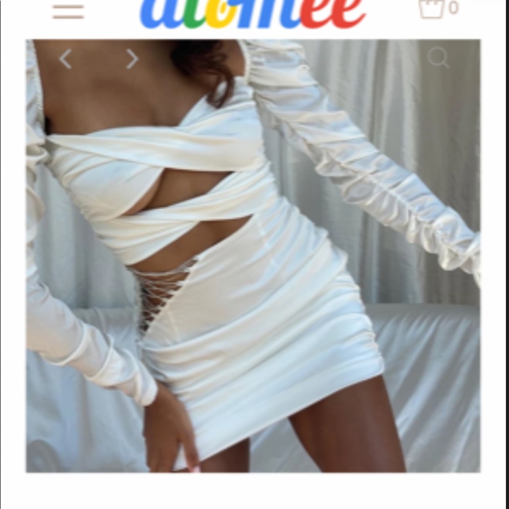 white cutout dress